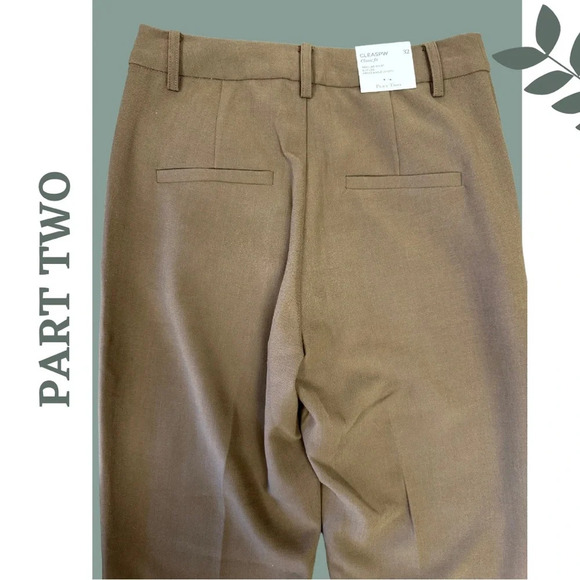 Part Two  CLEASPW Classic Fit Regular Waist Slim Leg Above Ankle Brown Size 2 - Picture 5 of 9